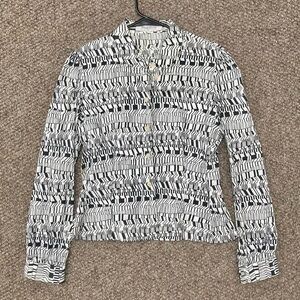 Y2k Vintage Miu Miu black & white Geometric Patterned Top